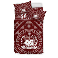 Samoa Bedding Set - Samoa Seal In Polynesian Tattoo Style (Red) - Polynesian Pride