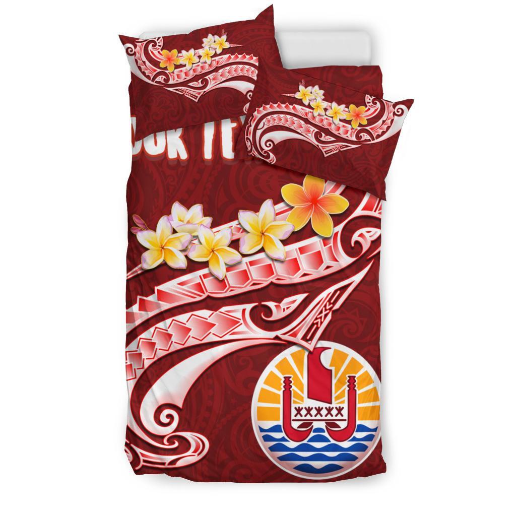 Tahiti Personalised Bedding Set - Tahiti Seal Polynesian Patterns Plumeria - Polynesian Pride