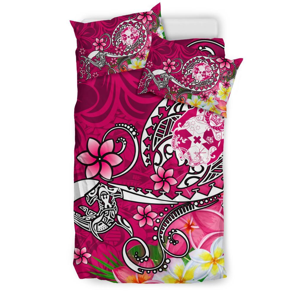 Tonga Bedding Set - Turtle Plumeria (Pink) - Polynesian Pride