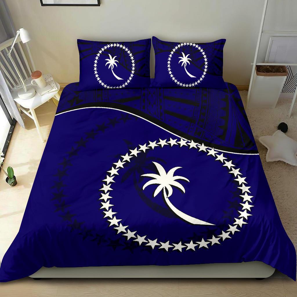 Chuuk Duvet Cover Set - Chuuk Flag Dark Blue - Polynesian Pride