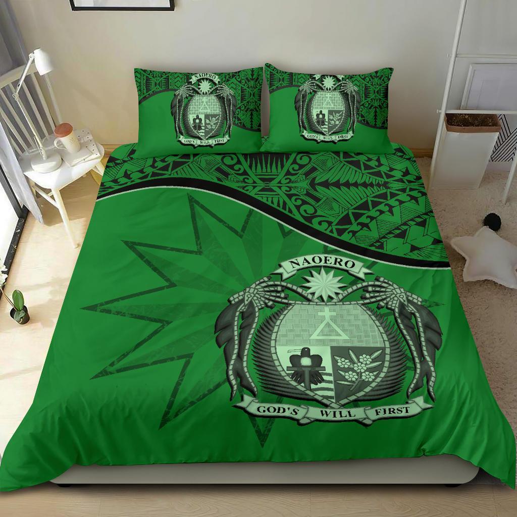 Nauru Duvet Cover Set - Nauru Bedding Flag & Coat Of Arms Green - Polynesian Pride