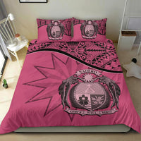 Nauru Duvet Cover Set - Nauru Bedding Flag & Coat Of Arms Pink - Polynesian Pride
