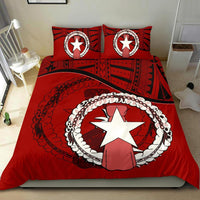 Northern Mariana Islands Duvet Cover Set - Northern Mariana Islands Flag Red - Polynesian Pride