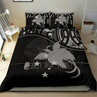 Papua New Guinea Duvet Cover Set - Papua New Guinea Flag & Coat Of Arms Black - Polynesian Pride