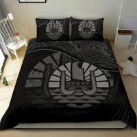 Tahiti Duvet Cover Set - Tahiti Flag Black - Polynesian Pride