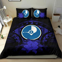 Yap Duvet Cover Set - Yap Flag & Dark Blue Hibiscus - Polynesian Pride