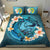 Polynesian Duvet Cover Set - Vanuatu Bedding Set Blue Plumeria Animal Tattoo - Polynesian Pride
