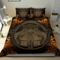 Hawaiian Map Madame Pele Polynesian Bedding Set Gold - Polynesian Pride