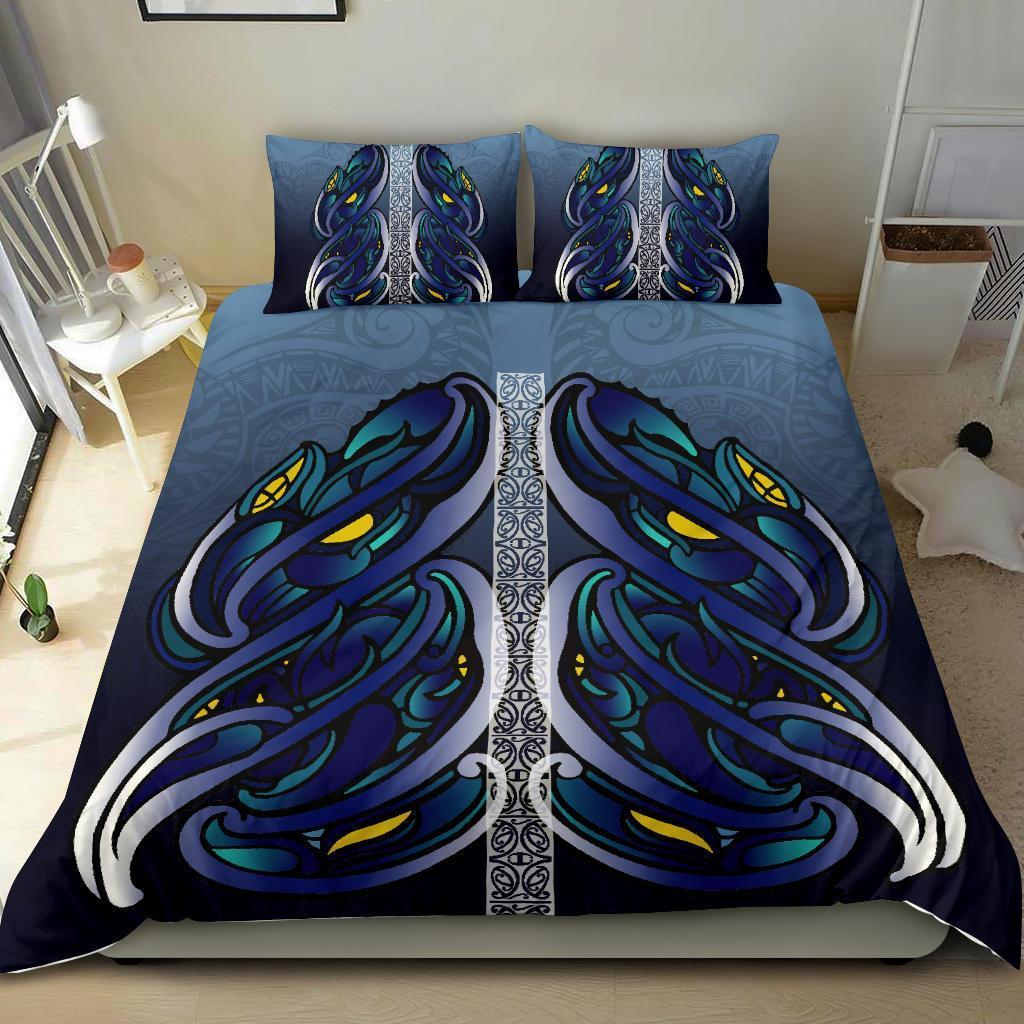 New Zealand Rugby Bedding Set Maori Taniwha Full Size Bed Sets - Polynesian Pride