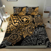 Polynesian Hawaii (Kanaka Maoli) Duvet Cover Set - Gold Hibiscus Turtle Flowing - Polynesian Pride