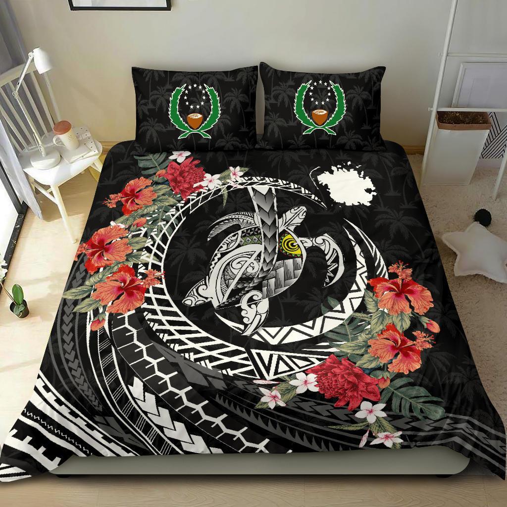 Polynesian Duvet Cover Set - Pohnpei Bedding Set Polynesia Map Turtle Hibiscus - Polynesian Pride