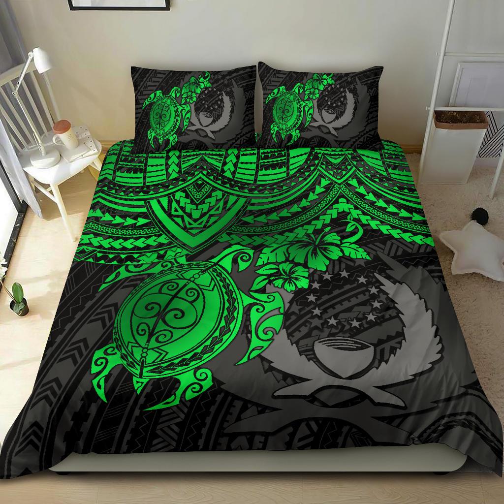 Pohnpei Polynesian Duvet Cover Set - Polynesian Green Turtle - Polynesian Pride
