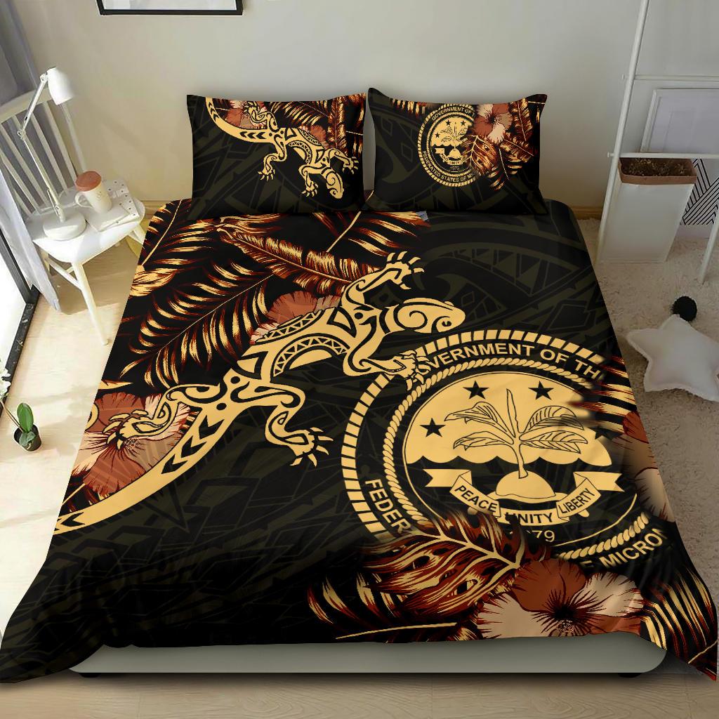 Polynesian Duvet Cover Set - Federated States Of Micronesia Duvet Cover Set Lizrad Lucky Black - Polynesian Pride