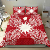Polynesian Bedding Set - Nauru Duvet Cover Set Map Red White - Polynesian Pride