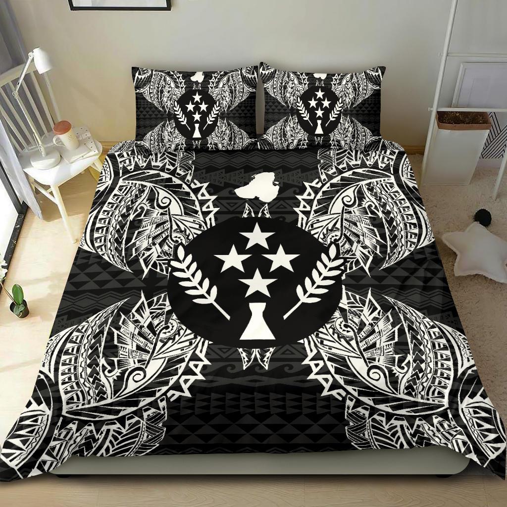 Polynesian Bedding Set - Kosrae Duvet Cover Set Map Black - Polynesian Pride