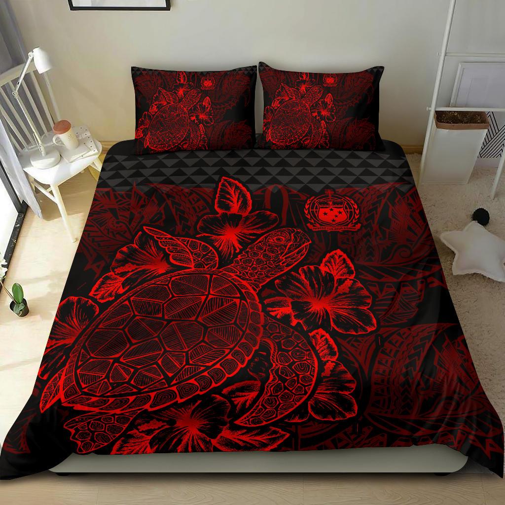 Polynesian Bedding Set - Samoa Duvet Cover Set Red Color - Polynesian Pride