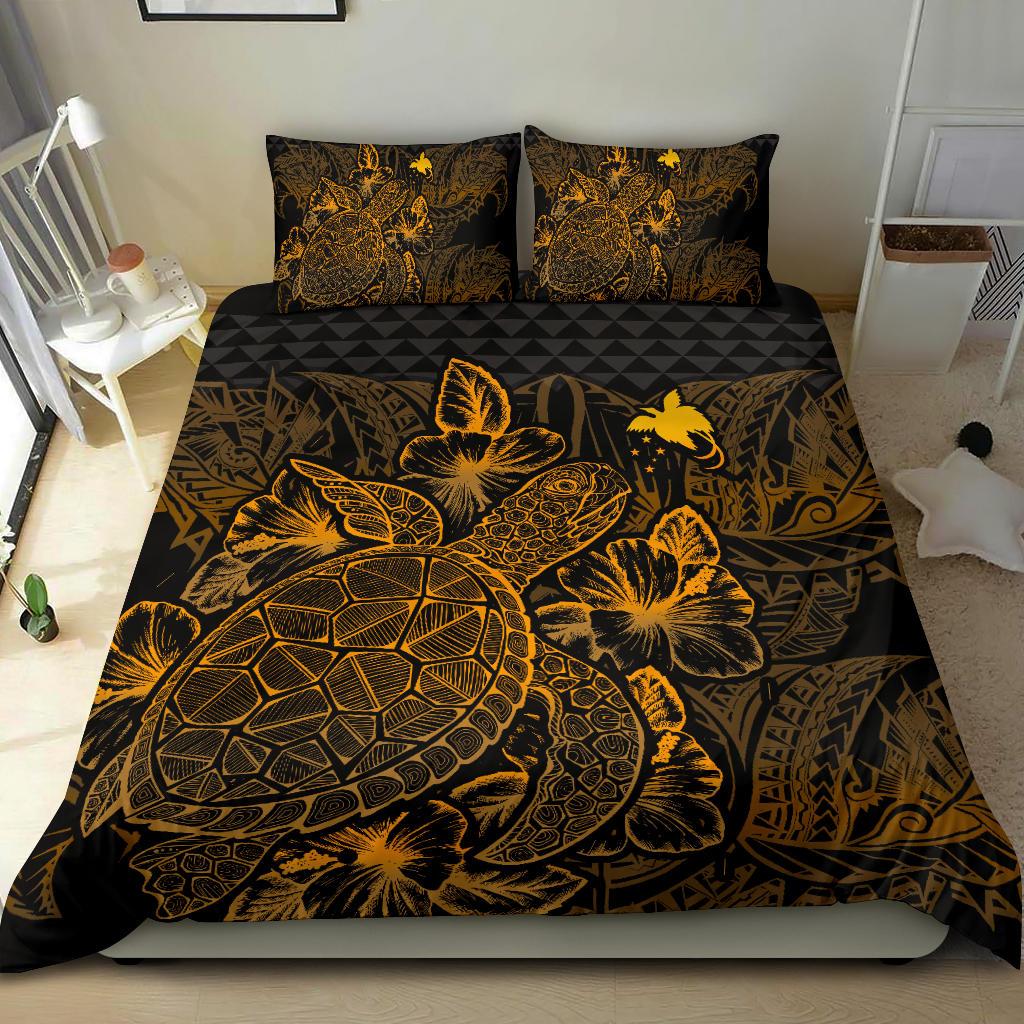 Polynesian Bedding Set - Papua New Guinea Duvet Cover Set Gold Color - Polynesian Pride