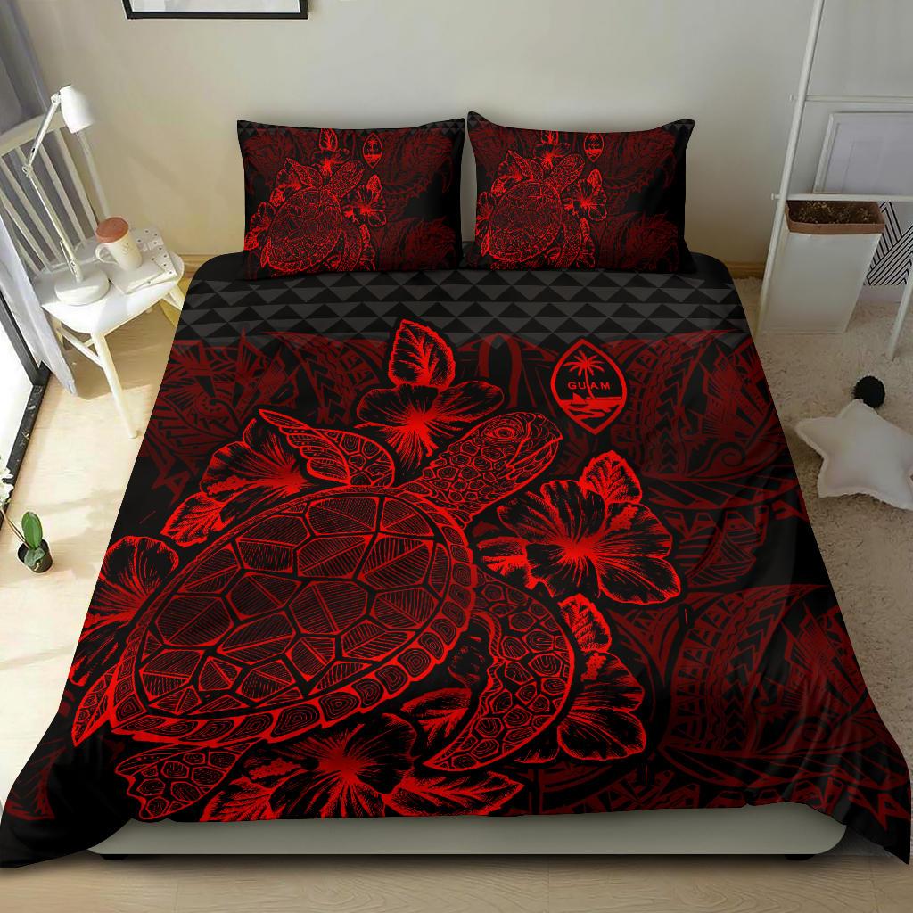 Polynesian Bedding Set - Guam Duvet Cover Set Red Color - Polynesian Pride