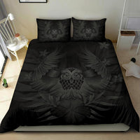 Hawaiian Owl Hibiscus Plumeria Polynesian Bedding Set - Gray - Polynesian Pride
