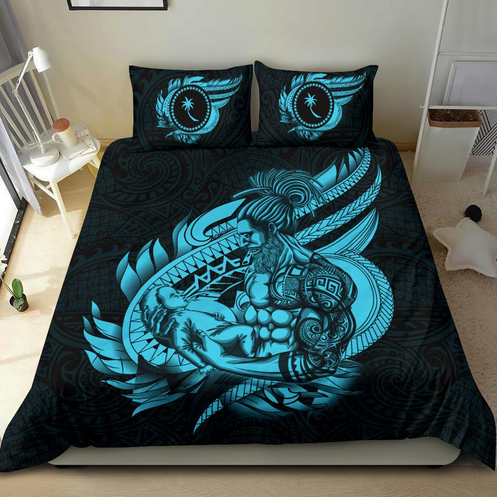 Polynesian Bedding Set - Chuuk Duvet Cover Set Father And Son Emerald - Polynesian Pride