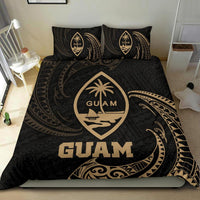 Polynesian Bedding Set - Guam Duvet Cover Set Gold Tribal Wave - Polynesian Pride