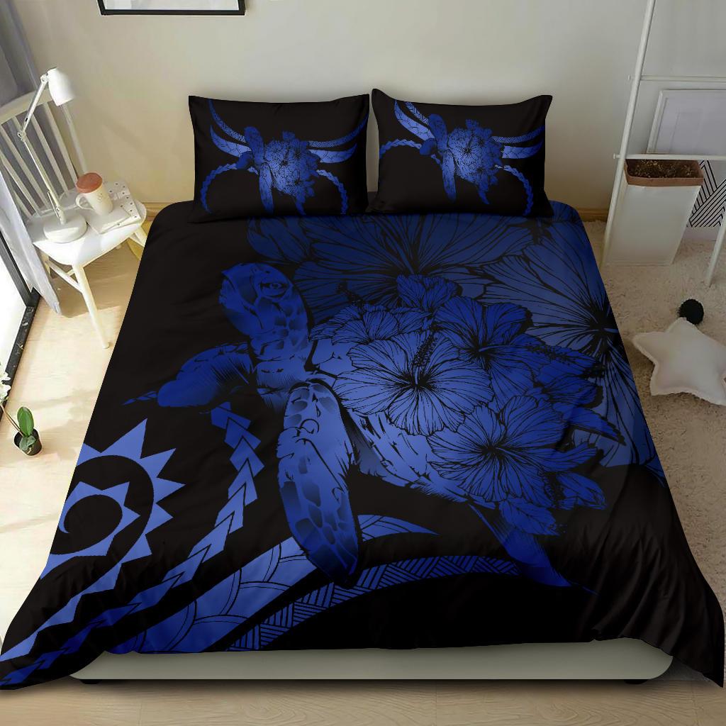 Hawaii Bedding Set - Hawaii Turtle Hibiscus Polynesian Vintage Bedding Set - Blue - Polynesian Pride