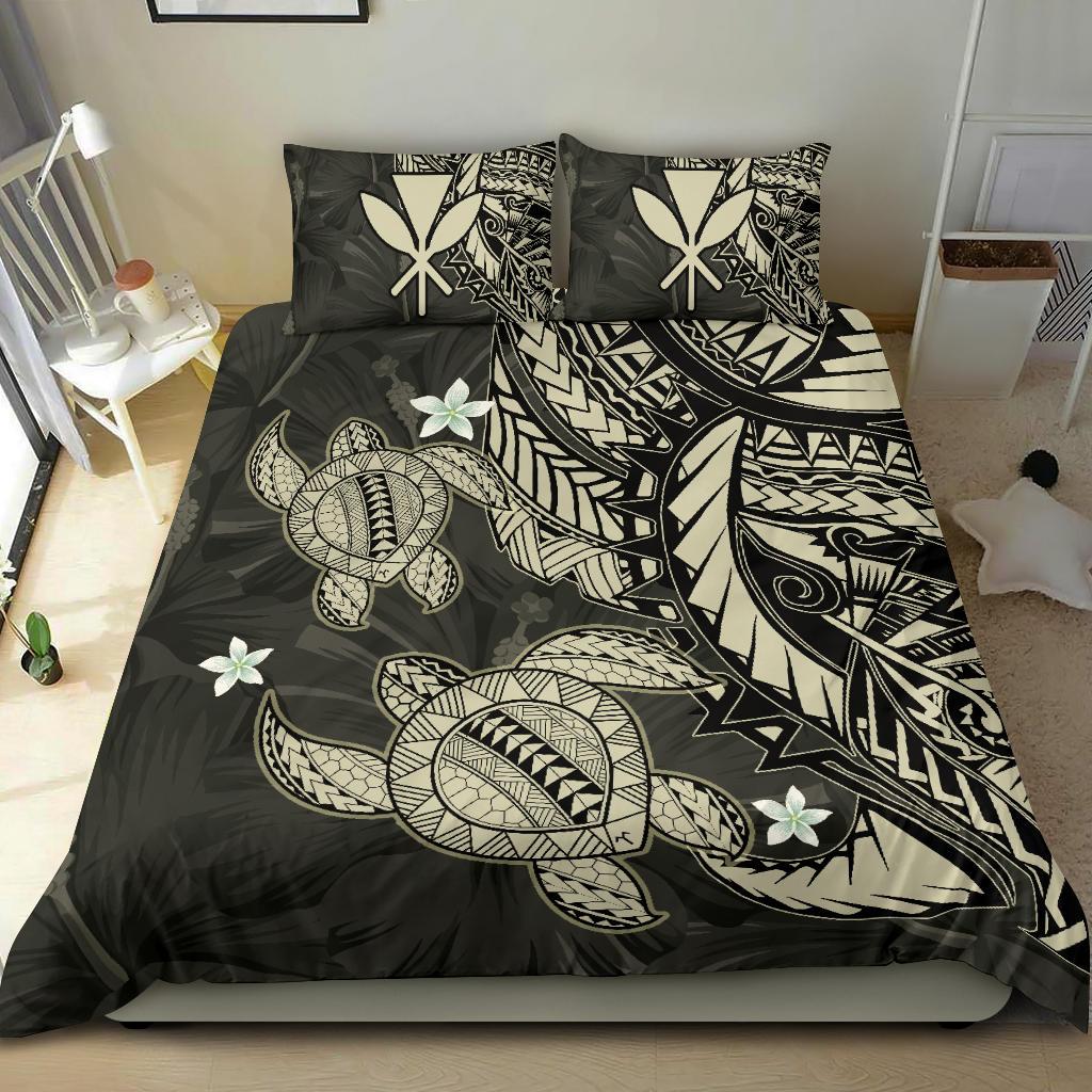 Hawaii Bedding Set - Hawaii Polynesian Turtle Hibiscus Bedding Set - Beige - Polynesian Pride