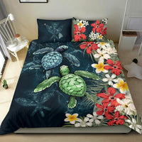 Kanaka Maoli (Hawaiian) Bedding Set - Sea Turtle Tropical Hibiscus And Plumeria - Polynesian Pride