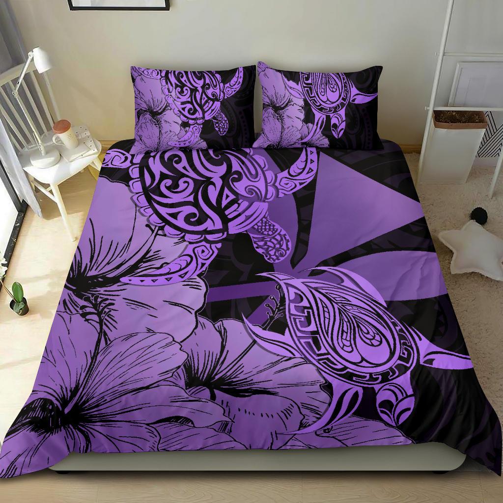 Hawaii Turtle Bedding Set Polynesian Hibiscus Art Ver 2.0 Violet AH - Polynesian Pride