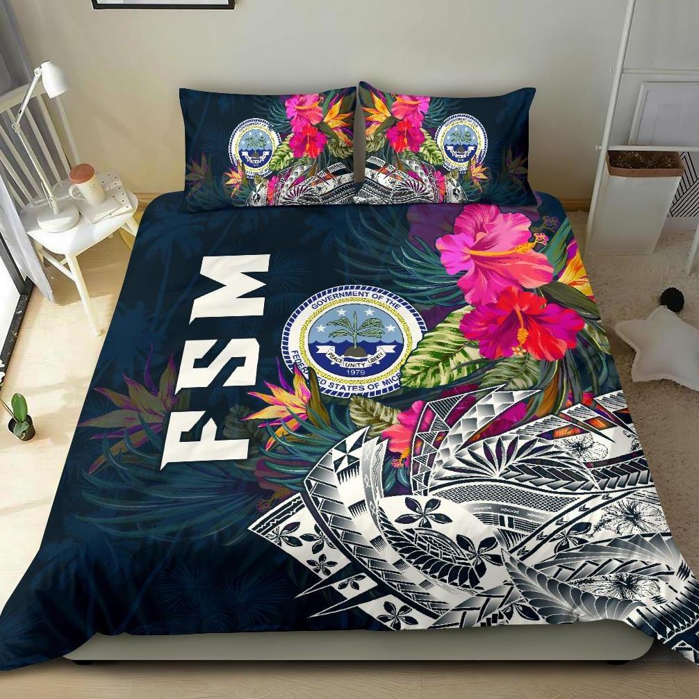 Federated States Of Micronesia Bedding Set - Summer Vibes Blue - Polynesian Pride