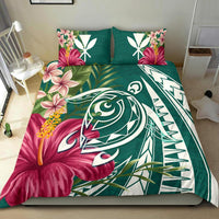 Hawaii Polynesian Turtle Tropical Hibiscus Plumeria Bedding Set - Turquoise - Polynesian Pride