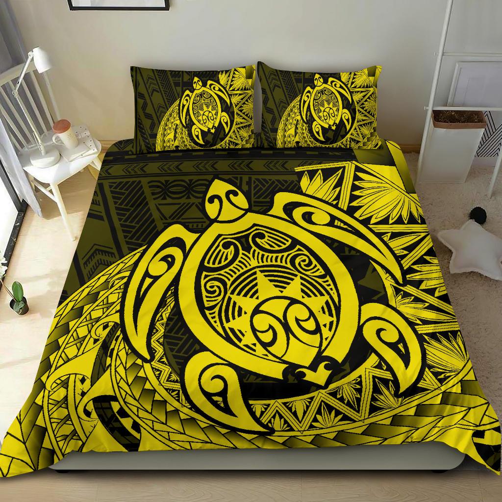 Hawaii Bedding Set - Hawaii Polynesian Turtle Bedding Set - Daria Style Yellow - Polynesian Pride