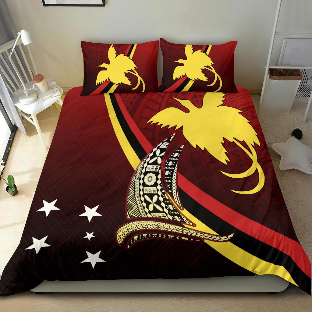 Melanesian Bedding Set - Papua New Guinea Duvet Cover Set - Sailing Style RED - Polynesian Pride