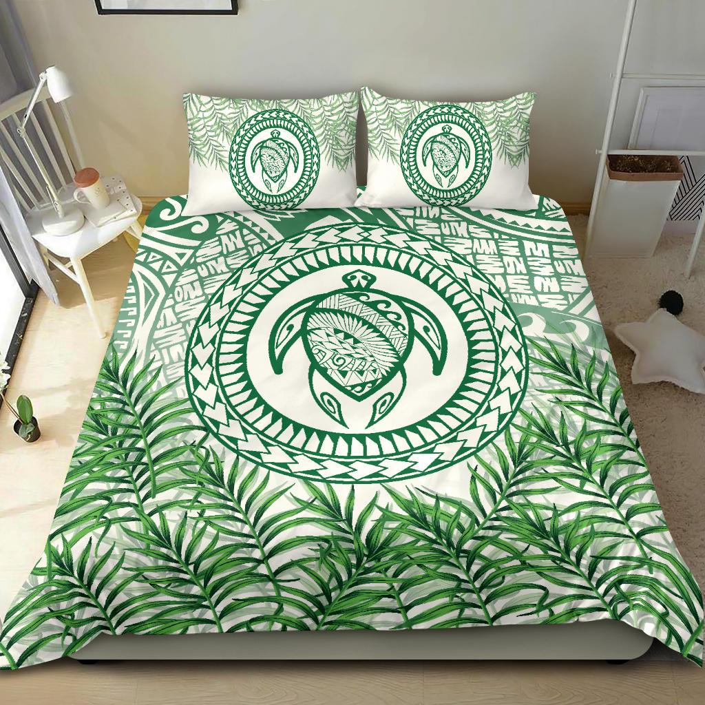 Hawaii Bedding Set - Hawaii Turtle Polynesian Palm Tree Leaf Bedding Set - Polynesian Pride
