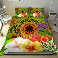 Nauru Polynesian Bedding Set - Manta Ray Tropical Flowers (Reggae) - Polynesian Pride