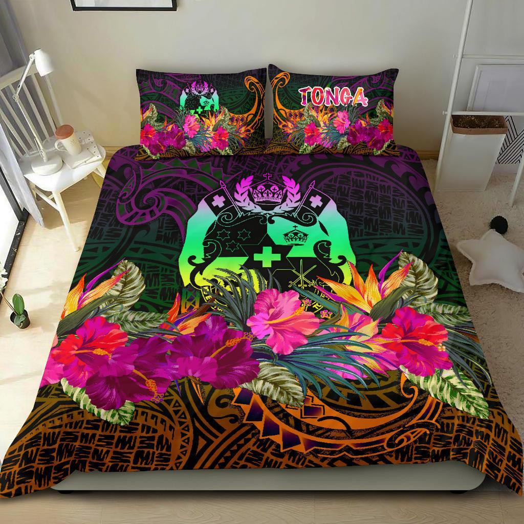 Tonga Polynesian Bedding Set - Summer Hibiscus Reggae - Polynesian Pride