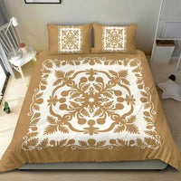 Hawaii Bedding Set Royal Pattern - Gold And White - Polynesian Pride