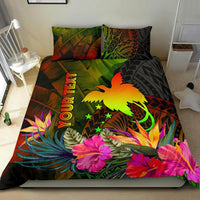 Papua New Guinea Polynesian Personalised Bedding Set - Hibiscus and Banana Leaves - Polynesian Pride