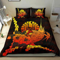 Tahiti Polynesian Bedding Set - Swordfish With Hibiscus - Polynesian Pride