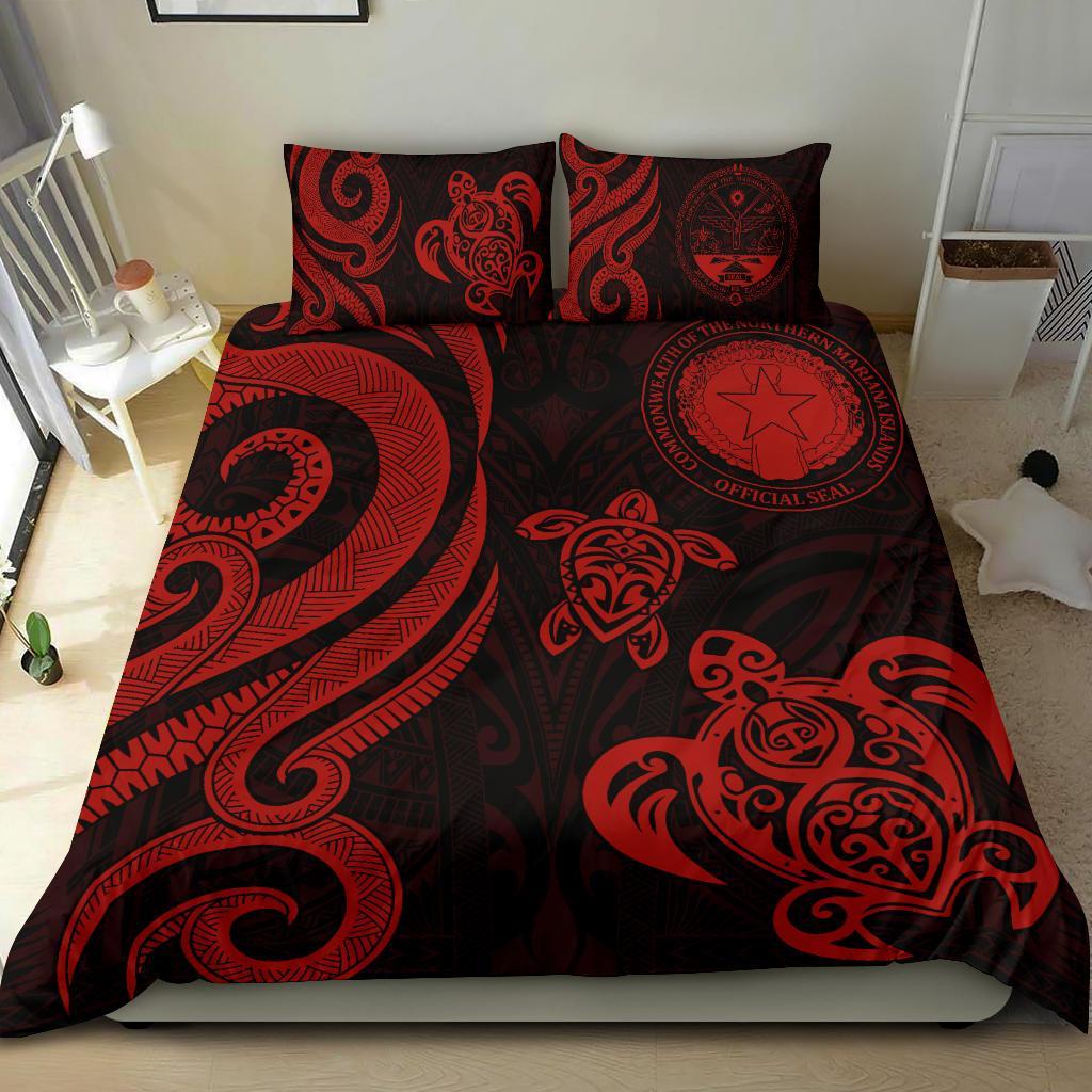 Northern Mariana Bedding Set - Tentacle Turtle Red - Polynesian Pride