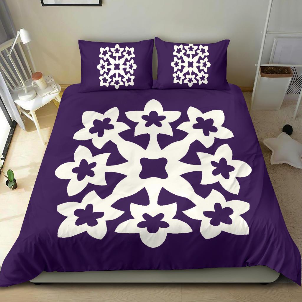 Hawaiian Bedding Set Royal Pattern - Purple - A1 Style - Polynesian Pride