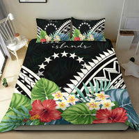 Cook Islands Bedding Set - Cook Islands Coat of Arms & Polynesian Tropical Flowers White - Polynesian Pride