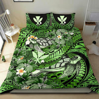 Kanaka Maoli (Hawaiian) Bedding Set - Waves Polynesian Turtle Hibiscus (Green) - Polynesian Pride