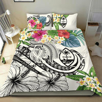 Guam Polynesian Bedding Set - Summer Plumeria (White) White - Polynesian Pride