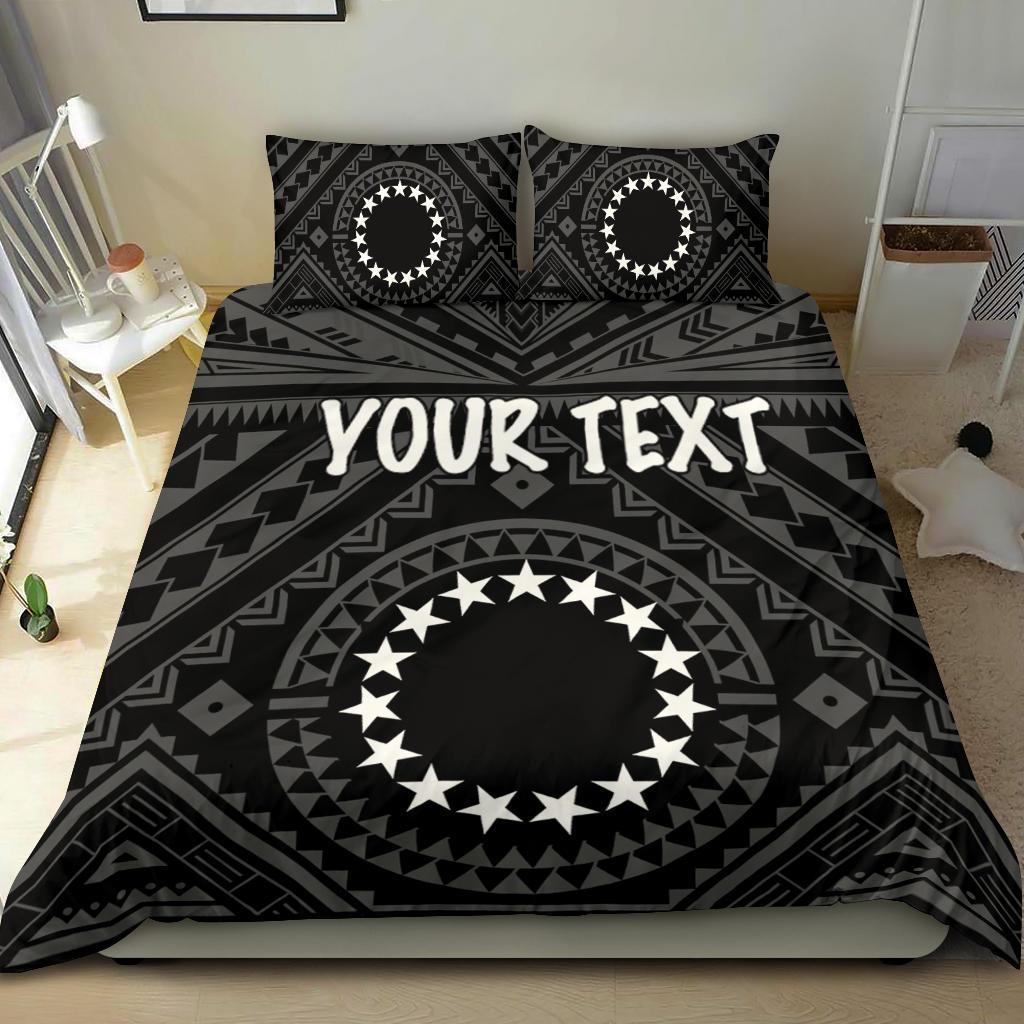 Cook Island Personalised Bedding Set - Seal With Polynesian Tattoo Style ( Black) Black - Polynesian Pride