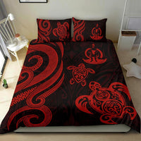 Vanuatu Bedding Set - Red Tentacle Turtle Red - Polynesian Pride