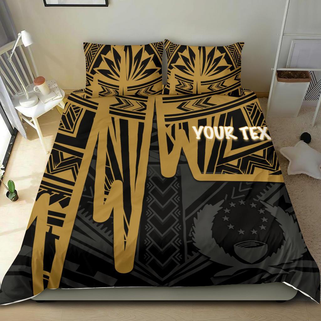 Pohnpei Personalised Bedding Set - Pohnpei Seal In Heartbeat Patterns Style (Gold) Gold - Polynesian Pride