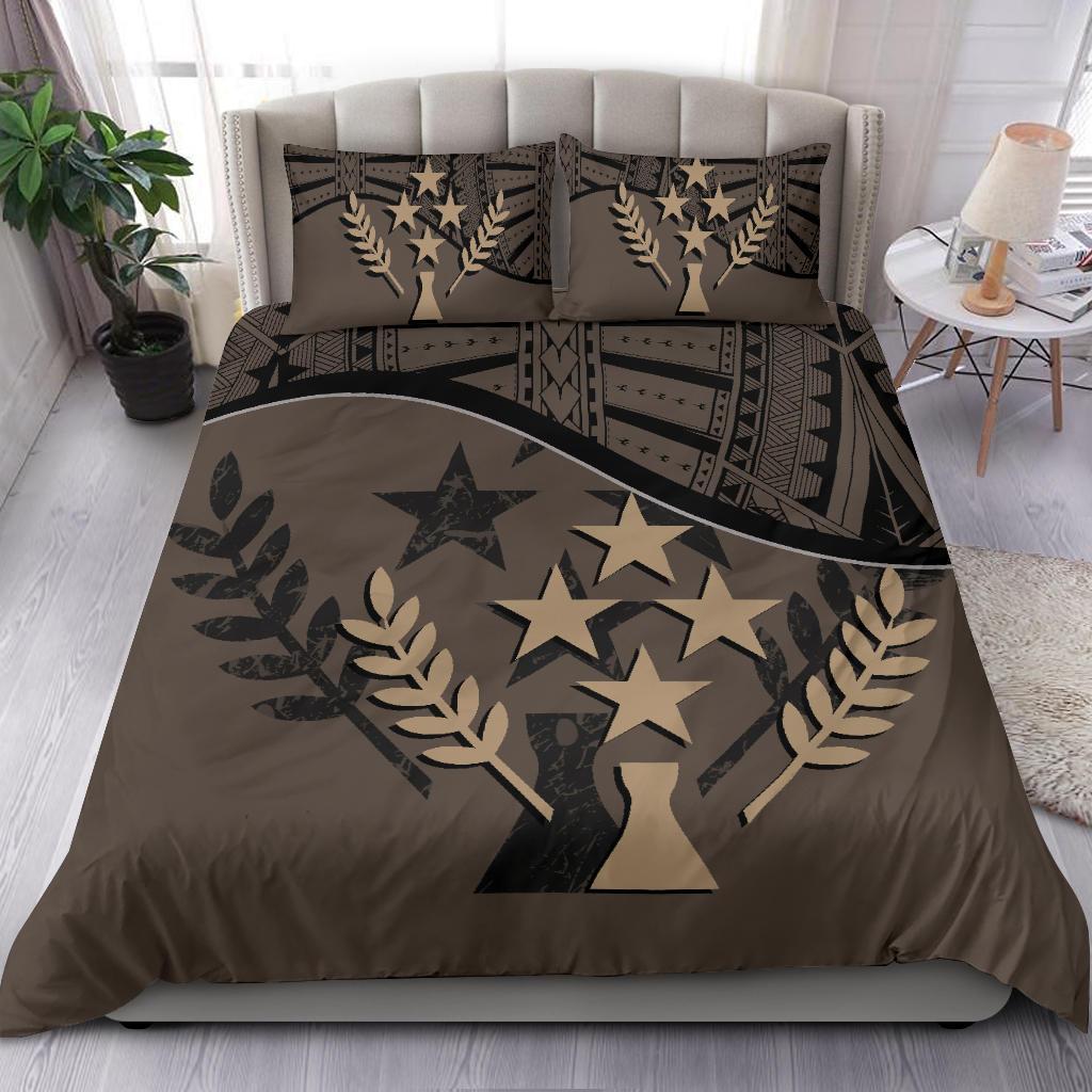 Kosrae Duvet Cover Set - Kosrae Flag Brown - Polynesian Pride
