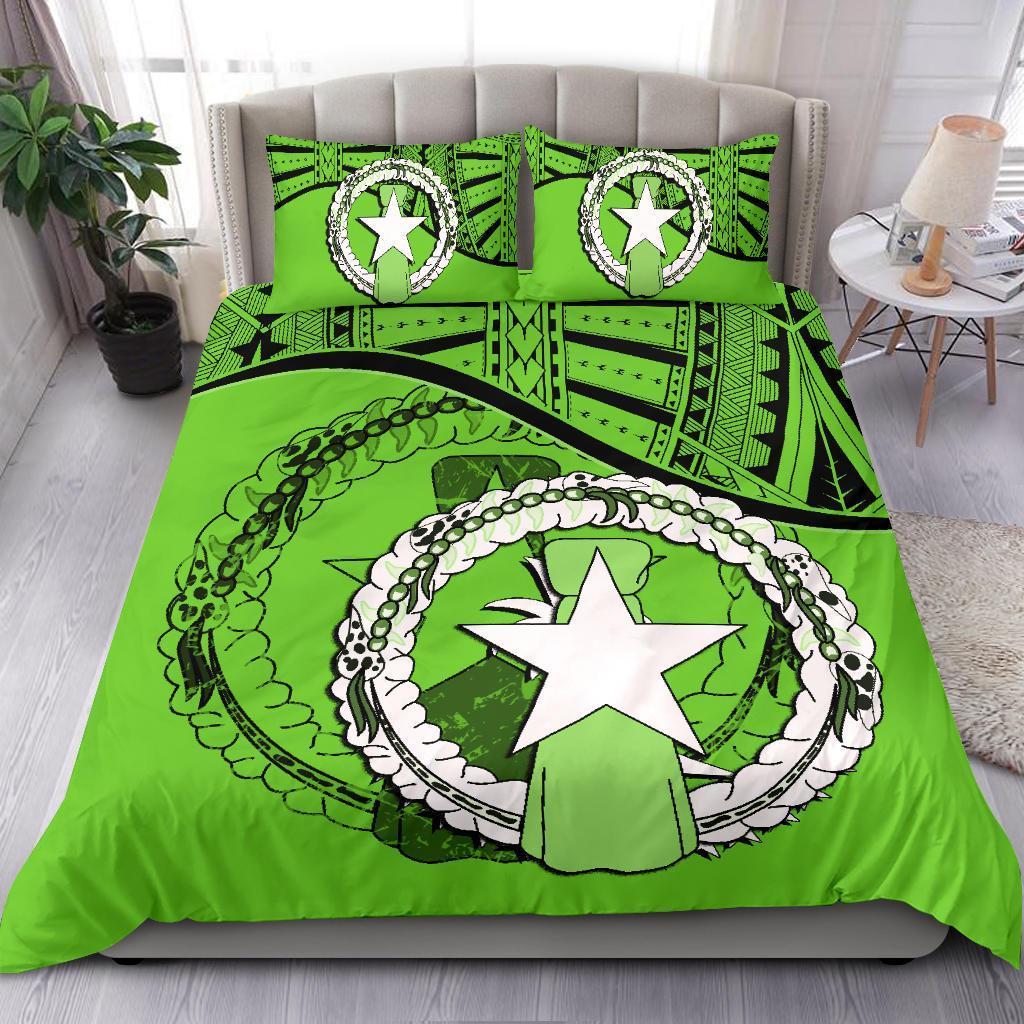 Northern Mariana Islands Duvet Cover Set - Northern Mariana Islands Flag Green - Polynesian Pride