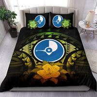 Yap Duvet Cover Set - Yap Flag & Reggae Hibiscus - Polynesian Pride